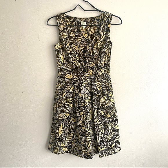 Anthropologie Weston Wear Leaf Print Dress Size 0